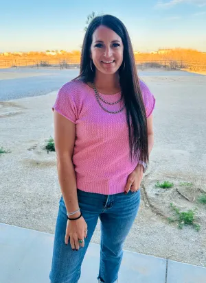 Tori Lightweight Spring Sweater Pink