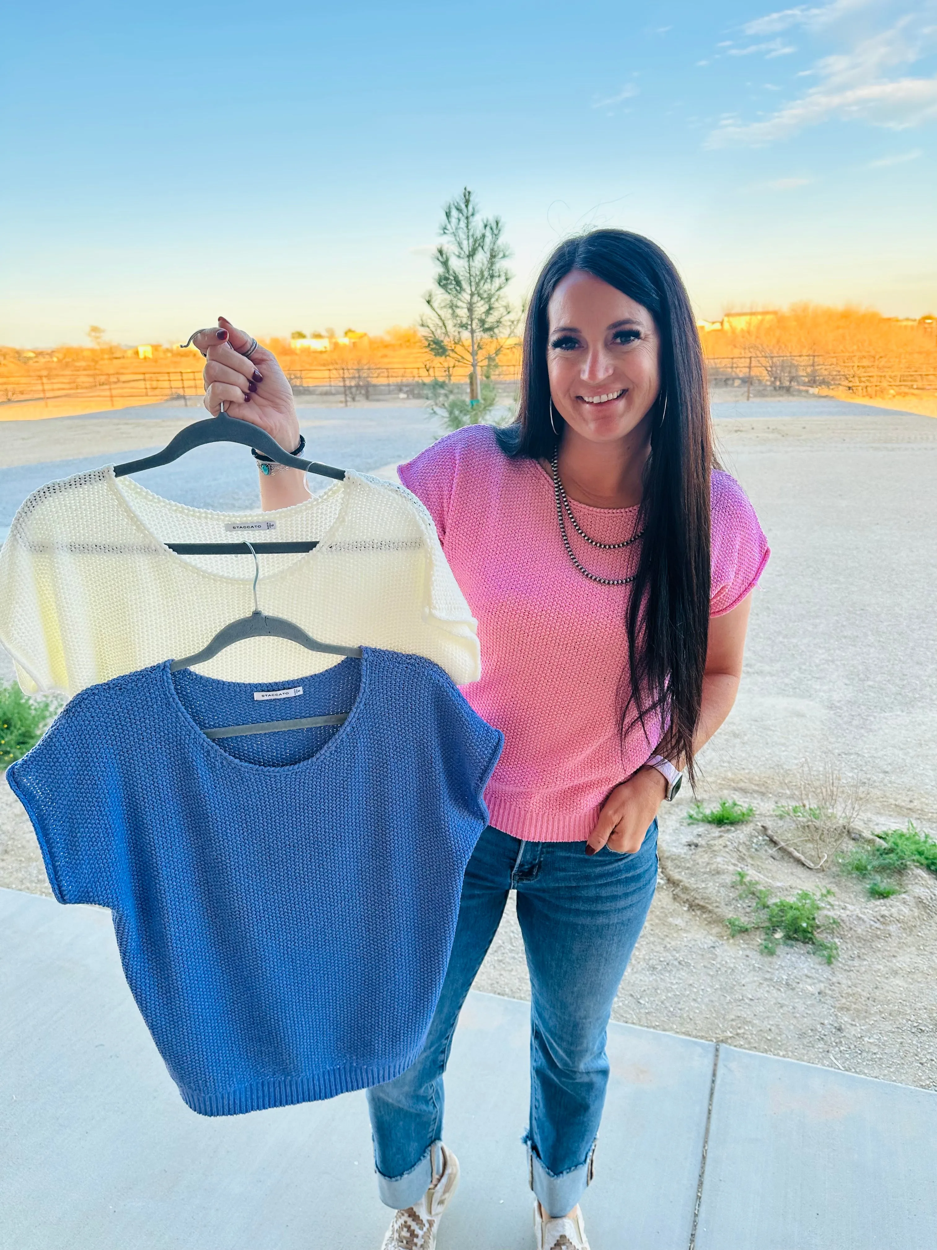Tori Lightweight Spring Sweater Pink