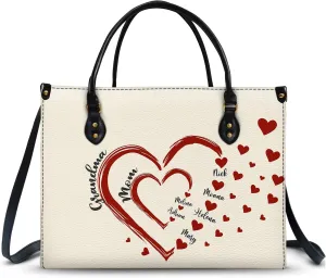 WANDER PRINTS Mothers Day Gifts - Personalized Leather Bag - Birthday, Loving Gift For Grandmother, Mother, Mom
