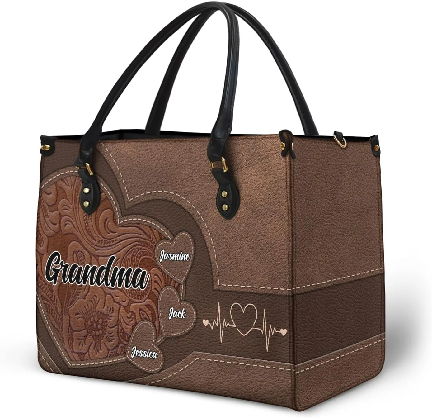 WANDER PRINTS Mothers Day Gifts - Personalized Leather Bag - Birthday, Loving Gift For Grandmother, Mother, Mom