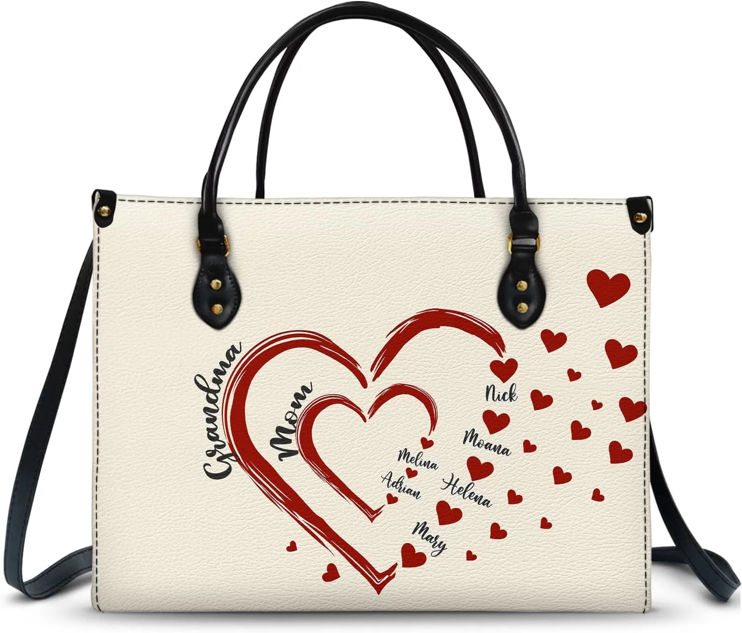 WANDER PRINTS Mothers Day Gifts - Personalized Leather Bag - Birthday, Loving Gift For Grandmother, Mother, Mom