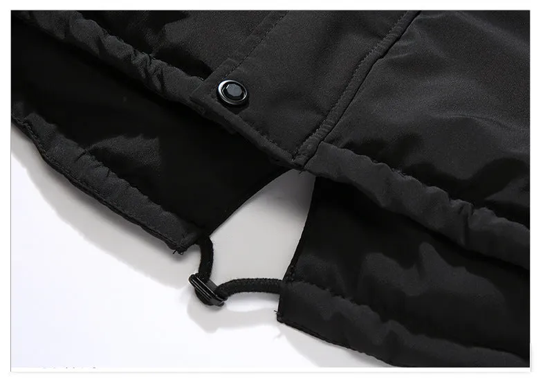 West Louis Fur Collar Hooded Black Color Long Parka