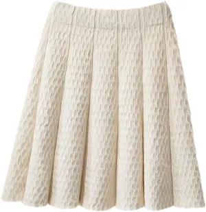Women Spring and Winter High Waist Knitted Skirt Women A-Line Mini Pleated Skirts