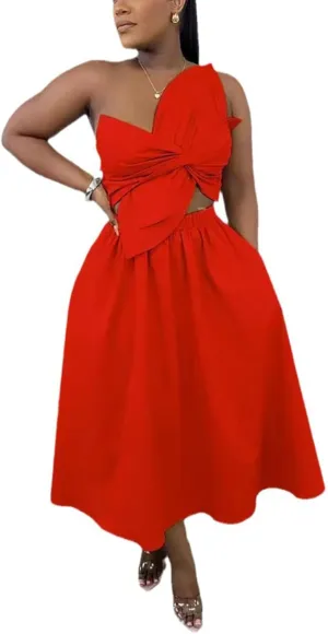 Women Summer Spaghetti Strap Dresses Sleeveless One Shoulder Twist Cut Out a Line Flowy Dress Casual Maxi Dress