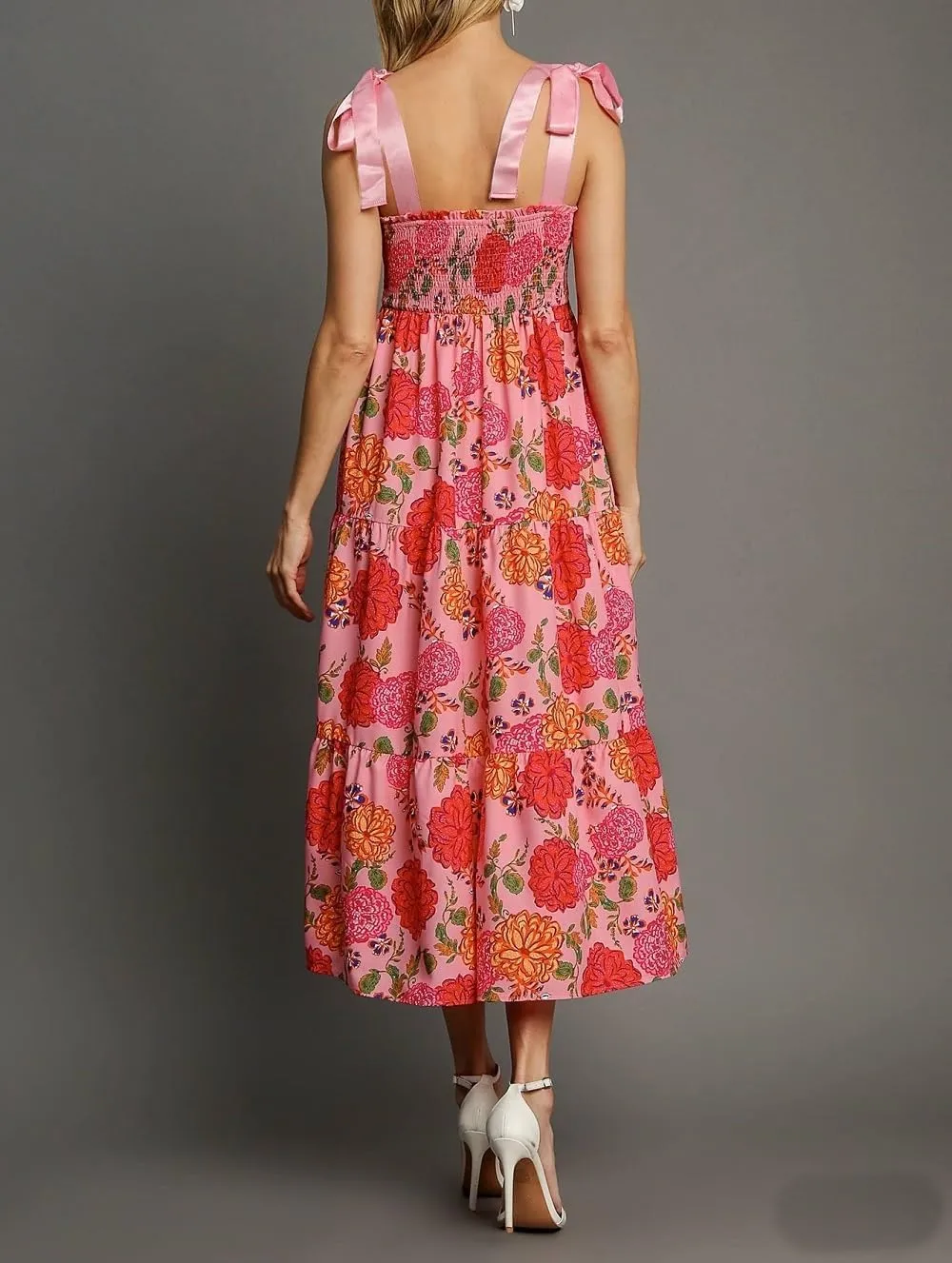 Women Y2K Tie Shoulder Maxi Dress Boho Floral Flowy Tiered Long Dress Ruffle Backless Sundress Summer Beach Dresses