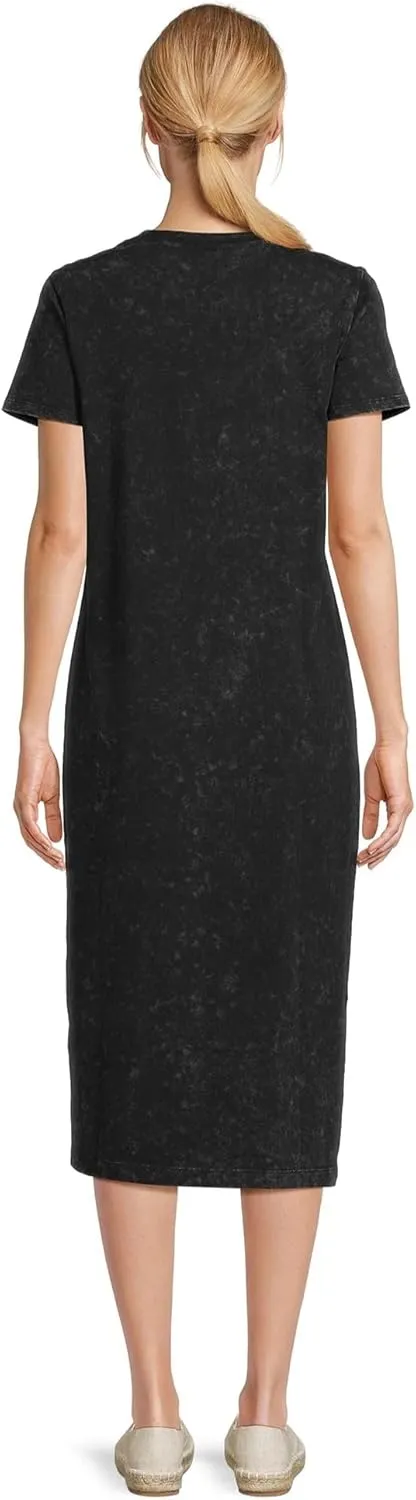 Women's and Women's Plus Cotton T-Shirt Dress with Short Sleeves midi Dresses for Women/Dresses for Women