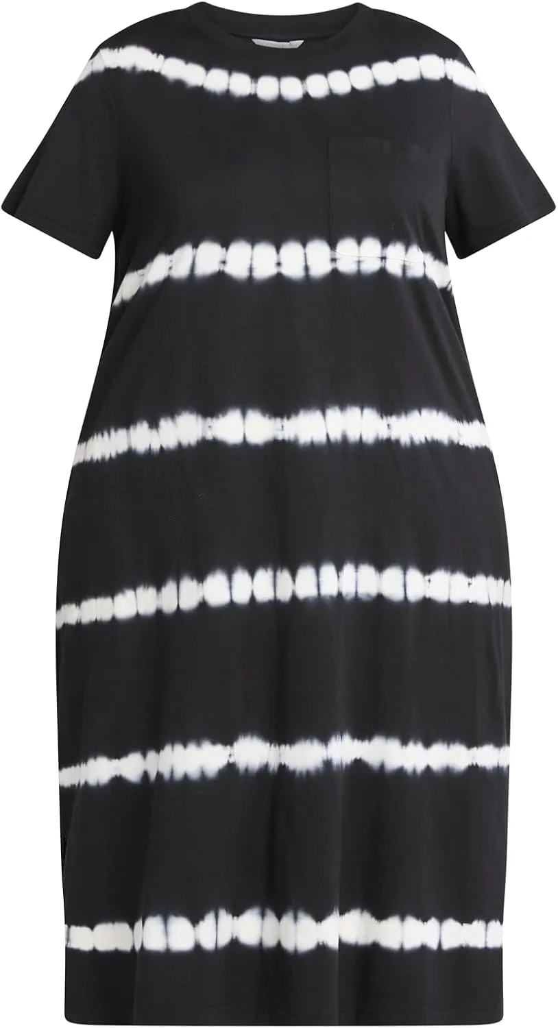 Women's and Women's Plus Cotton T-Shirt Dress with Short Sleeves midi Dresses for Women/Dresses for Women