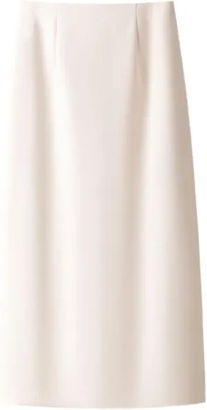 Women's Solid Color A-Line Midi Skirt - Spring Office Pencil Skirt