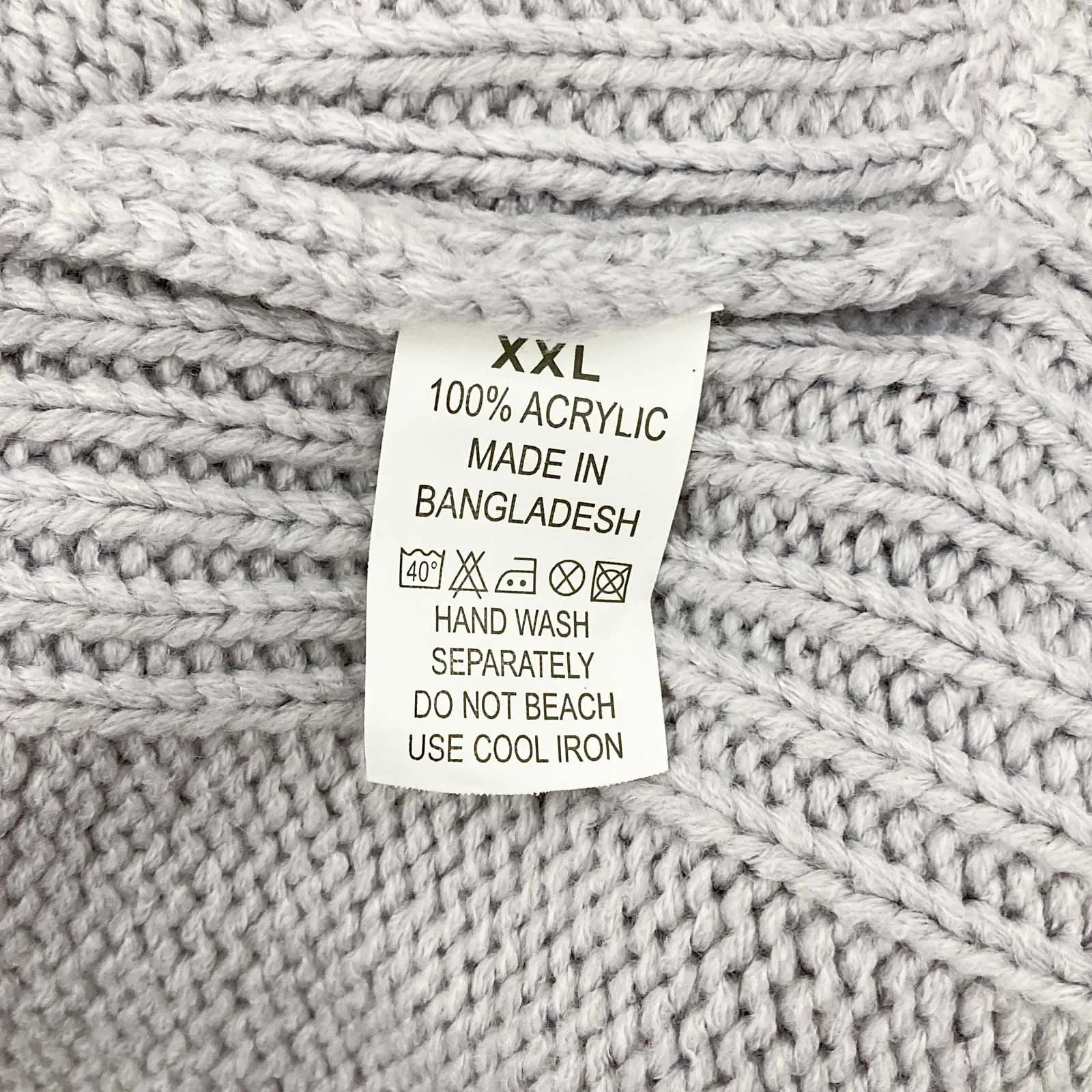 Yessica C&A Jumper XXL Lilac High Neck Knit Sweater